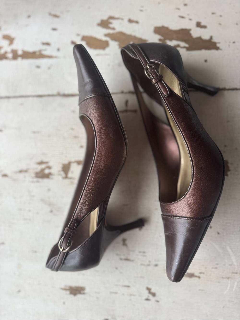 🤎 Circa Joan & David Leather Slingback Heels